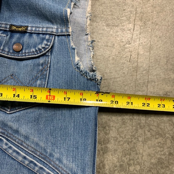 Vintage Wrangler Cropped Denim Lace Vest - Picture 4 of 5